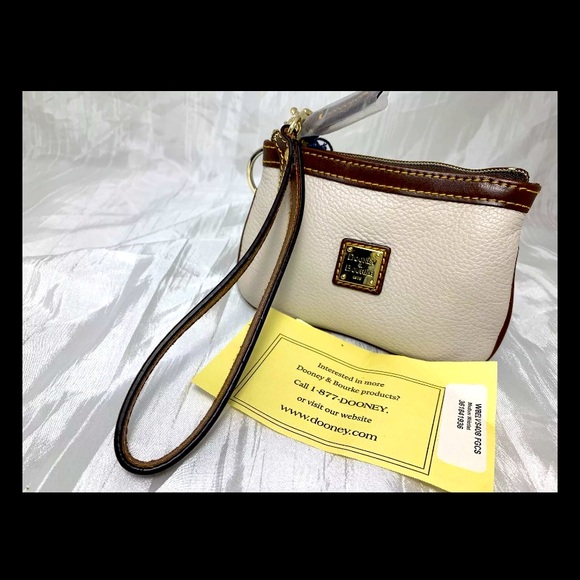 Dooney & Bourke Ivory Pebble Grain Medium Wristlet H 4" x W .5" x L 6" - Picture 2 of 6